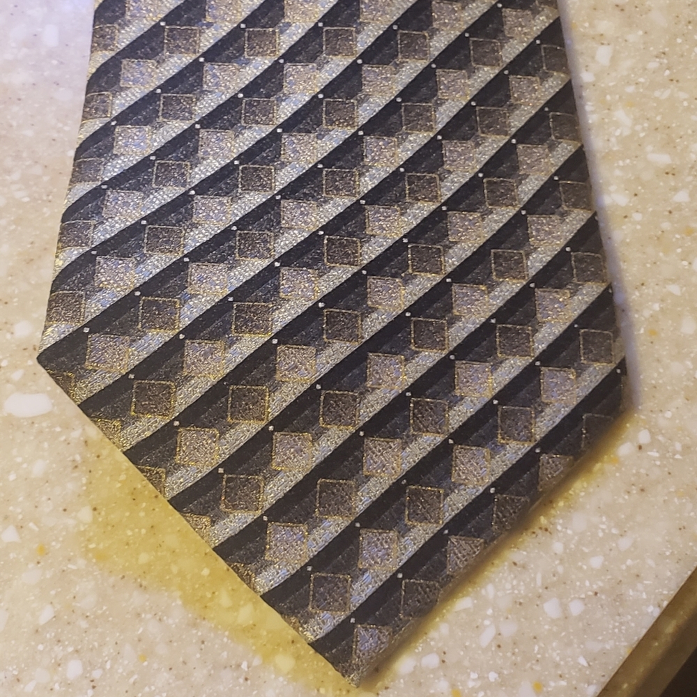 Silk Carlos Devenezia Tie Brown Black
